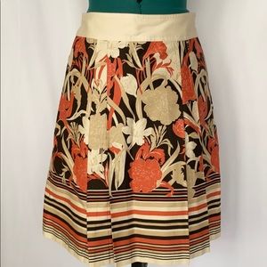 Ann Taylor Petites 00P Pleated Floral Skirt